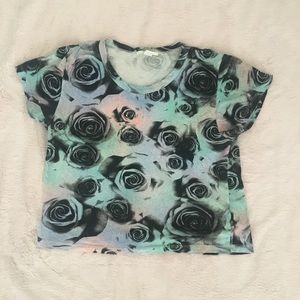 Multi-colored floral crop top